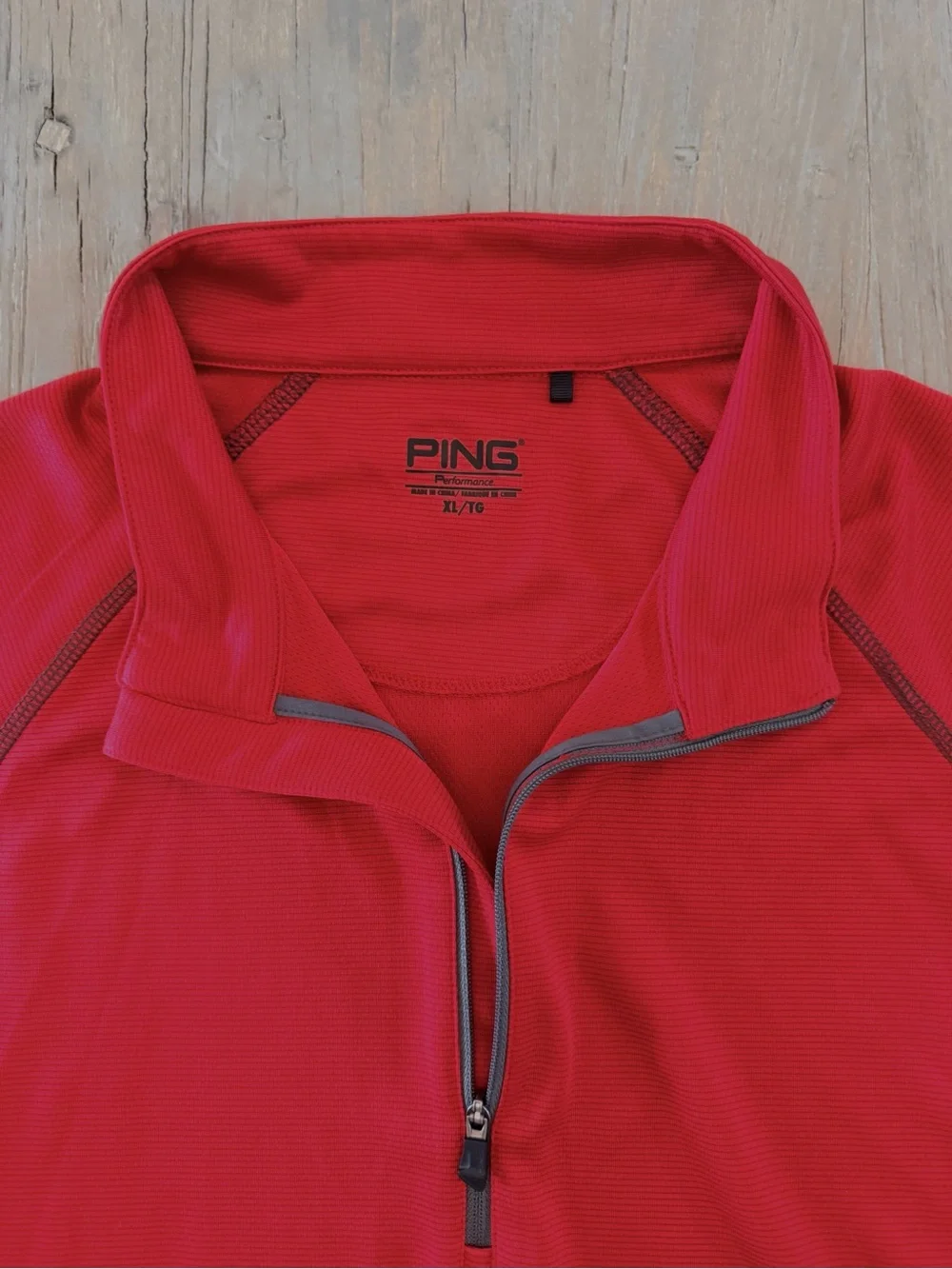 Ping Men’s Golf Performance 1/4 Zip Pullover Jacket Red/Gray Size-XL EUC